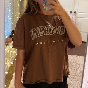SHEIN Brown “Brooklyn” Oversized T-Shirt